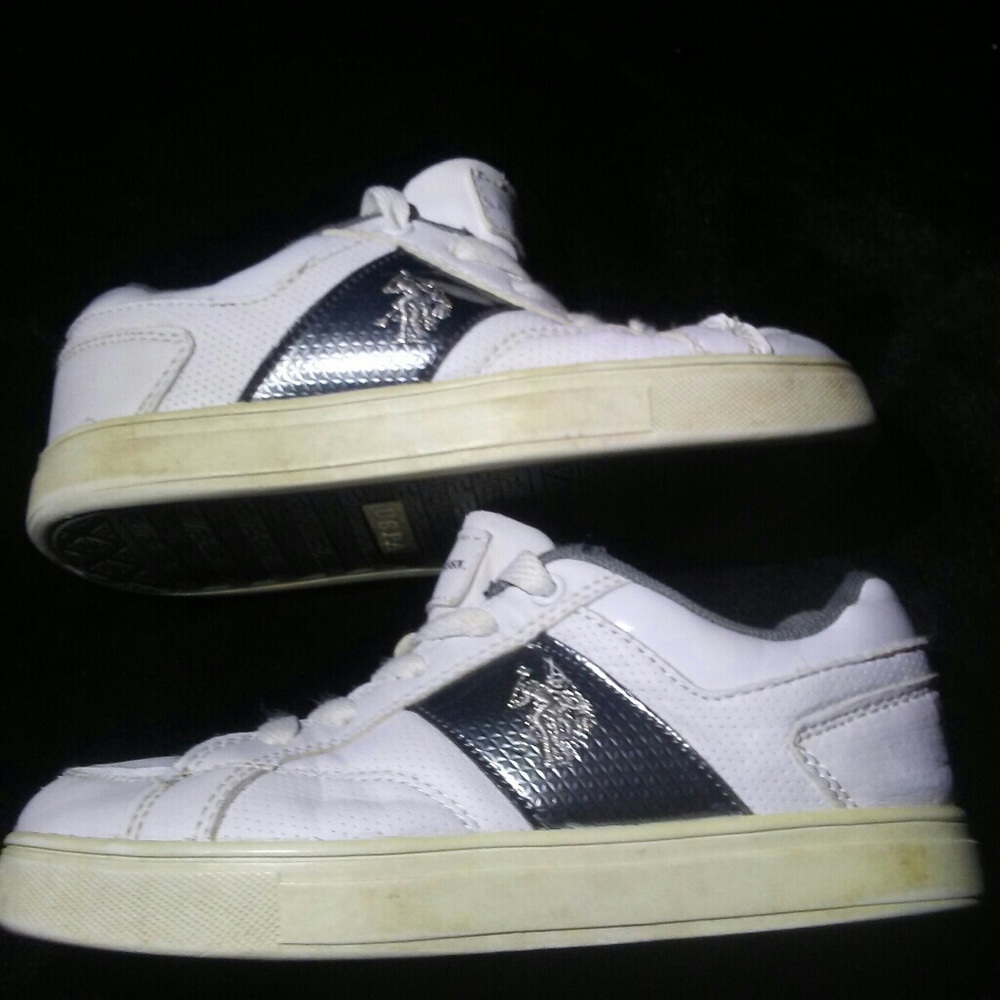 U.S. Polo Assn. White & Silver sneakers sz 12